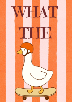 Bügelbild What the Duck Skateboard